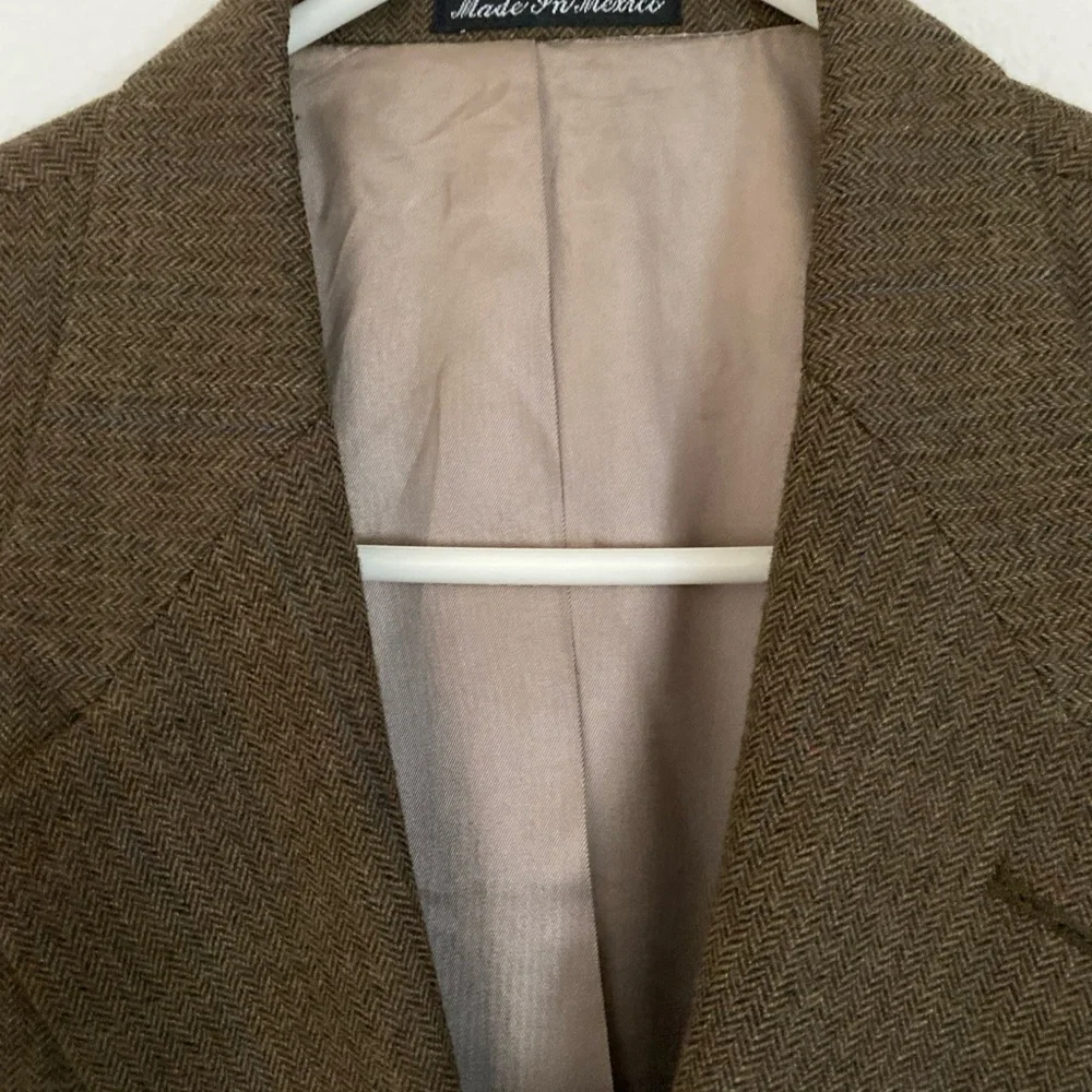Lauren Ralph Lauren Sport Coat Blazer Mens Herringbone Pure Laine Wool 44R - Picture 2 of 14